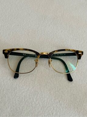 Ray Ban Glasses Clubmaster Rb5154 5494 Gold Tortoise black frame.